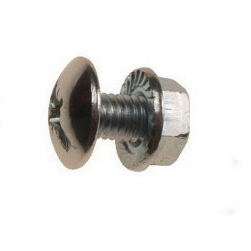M6x60 Mushroom Head Combi-Drive Tray Bolts Zinc Plated With Serrated Flange Nuts (Pack of 100)*
