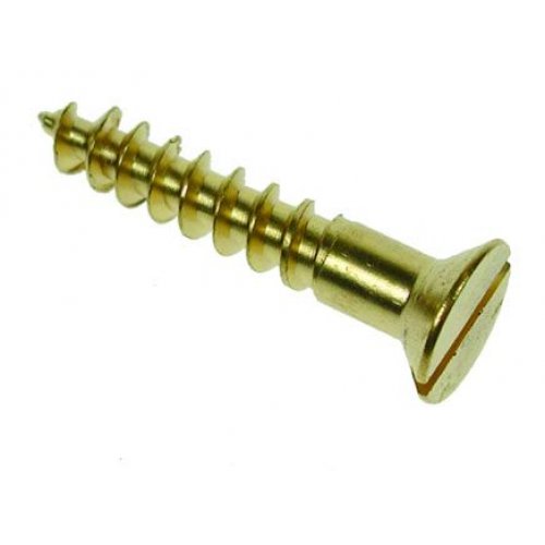 12 x 3 Slotted Csk Woodscrews - Brass (Pack of 100)