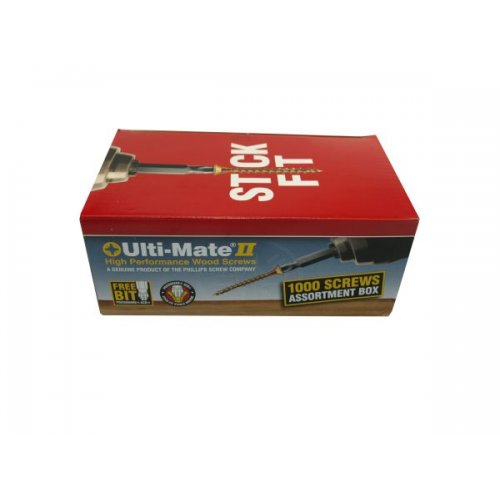 Ulti-mate PoziSquare Double Csk Woodscrews Site Case - Zinc Yellow (5x Pack of 200 Mixed)
