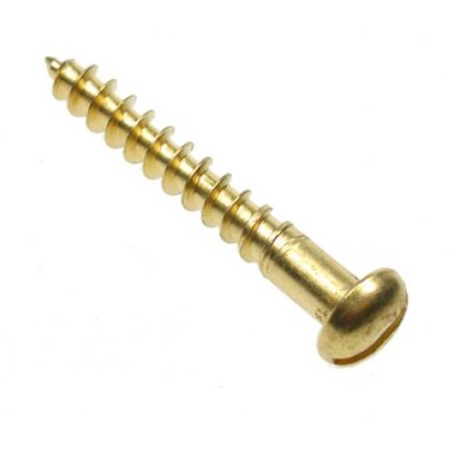 10 x 1.1/4 TQ Woodscrew Slotted Round - Brass BS1210 (Pack of 200)