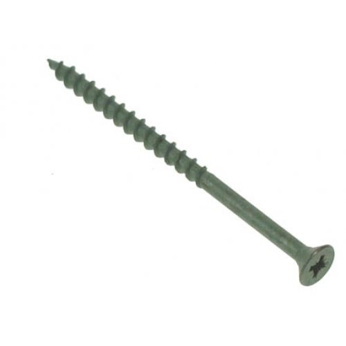 10 x 3 TQ Woodscrew Plusdriv Recessed Csk - Green Coated (Pack of 100)
