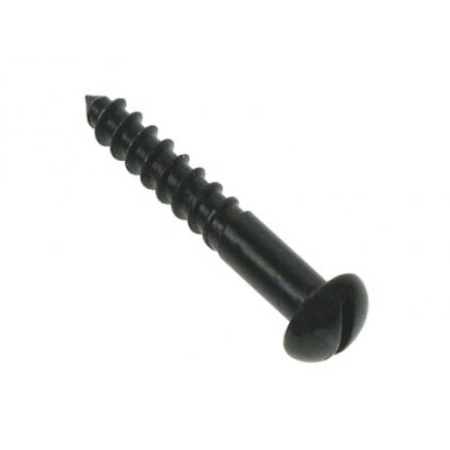 8 x 1.1/2 TQ Woodscrew Slotted Round - Black Japanned (Pack of 200)