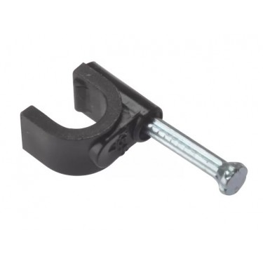 14mm UF Black Round Cable Clips [Pack of 100]