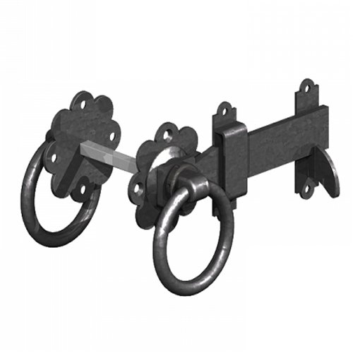 152mm 1136 Ring Gate Latch Epoxy Black (Pack of 5)