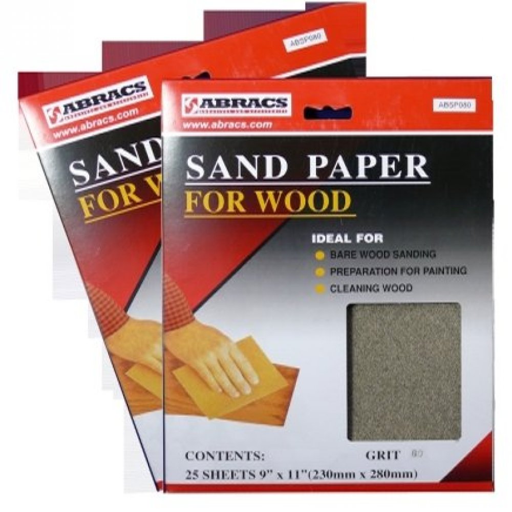 Pack 180 Grit Aluminium Oxide Sandpaper 9 in x 11 in Sheet Sets 