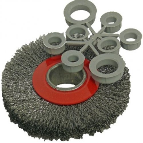 150x20mm Wide Faced Stainless Steel Bench Grinder Brush (Pack of 5)