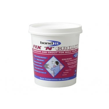 Fix 'n' Grout Ready Mix Tile Adhesive & Grout - Brilliant White 1.5Kg (Pack of 6)