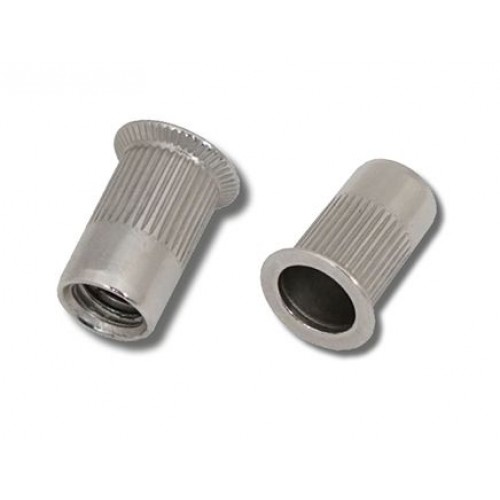 Stainless  Steel  316-A4  Countersunk  Head  Round  Knurled  Body  Open  Rivet  Nuts